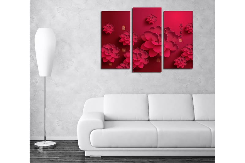 Dekorativ Canvasbilde 3-Deler 45x20 cm - Flerfarget - Interiør - Maleri & posters - Lerretsbilder