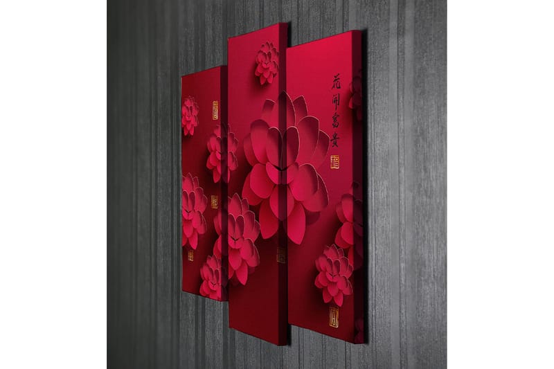 Dekorativ Canvasbilde 3-Deler 45x20 cm - Flerfarget - Interiør - Maleri & posters - Lerretsbilder