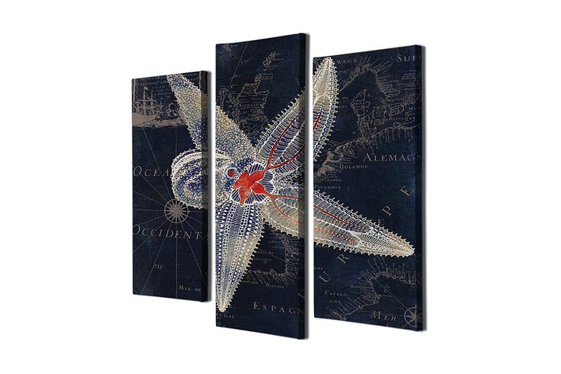 Dekorativ Canvasbilde 3-Deler 45x20 cm - Flerfarget - Interiør - Maleri & posters - Lerretsbilder