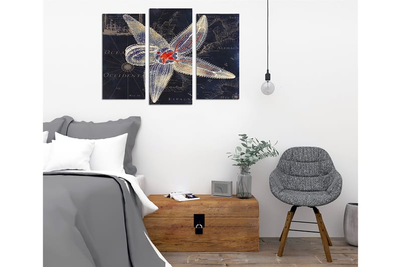 Dekorativ Canvasbilde 3-Deler 45x20 cm - Flerfarget - Interiør - Maleri & posters - Lerretsbilder