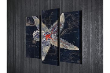 Dekorativ Canvasbilde 3-Deler 45x20 cm - Flerfarget - Interiør - Maleri & posters - Lerretsbilder