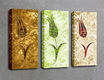 Dekorativ Canvasbilde 3-Deler 45x20 cm - Flerfarget - Interiør - Maleri & posters - Lerretsbilder