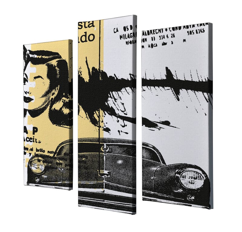 Dekorativ Canvasbilde 3-Deler 45x20 cm - Flerfarget - Interiør - Maleri & posters - Lerretsbilder