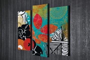Dekorativ Canvasbilde 3-Deler 45x20 cm - Flerfarget - Interiør - Maleri & posters - Lerretsbilder