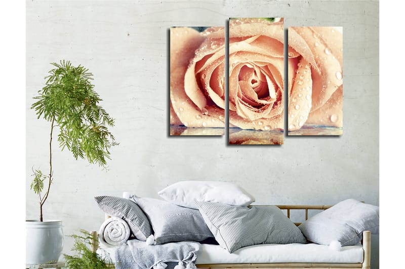 Dekorativ Canvasbilde 3-Deler 45x20 cm - Flerfarget - Interiør - Maleri & posters - Lerretsbilder