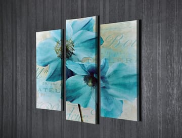 Dekorativ Canvasbilde 3-Deler 45x20 cm - Flerfarget - Interiør - Maleri & posters - Lerretsbilder