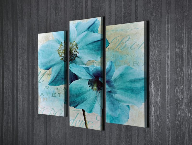 Dekorativ Canvasbilde 3-Deler 45x20 cm - Flerfarget - Interiør - Maleri & posters - Lerretsbilder