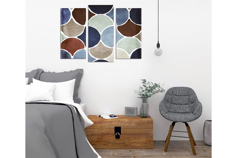 Dekorativ Canvasbilde 3-Deler 45x20 cm - Flerfarget - Interiør - Maleri & posters - Lerretsbilder