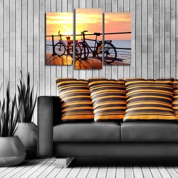 Dekorativ Canvasbilde 3-Deler 45x20 cm - Flerfarget - Interiør - Maleri & posters - Lerretsbilder