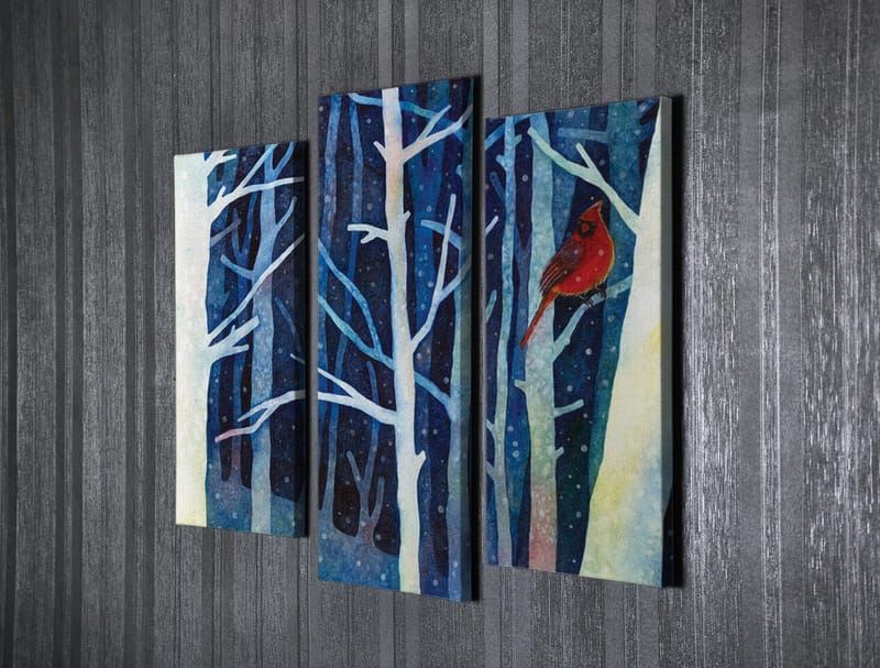 Dekorativ Canvasbilde 3-Deler 45x20 cm - Flerfarget - Interiør - Maleri & posters - Lerretsbilder