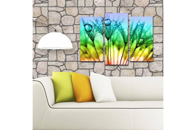 Dekorativ Canvasbilde 3-Deler 45x20 cm - Flerfarget - Interiør - Maleri & posters - Lerretsbilder