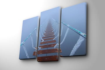 Dekorativ Canvasbilde 3-Deler 45x20 cm - Flerfarget - Interiør - Maleri & posters - Lerretsbilder