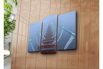 Dekorativ Canvasbilde 3-Deler 45x20 cm - Flerfarget - Interiør - Maleri & posters - Lerretsbilder