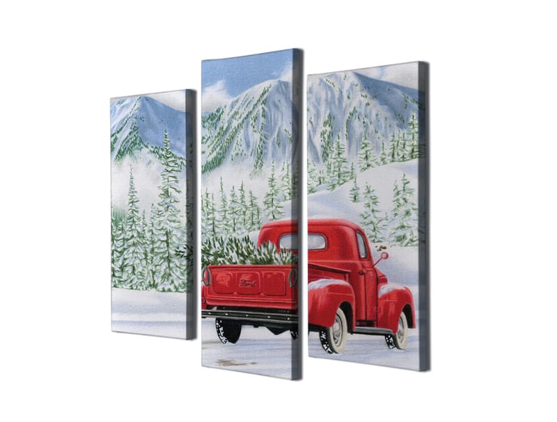 Dekorativ Canvasbilde 3-Deler 45x20 cm - Flerfarget - Interiør - Maleri & posters - Lerretsbilder