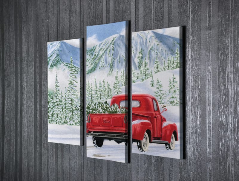 Dekorativ Canvasbilde 3-Deler 45x20 cm - Flerfarget - Interiør - Maleri & posters - Lerretsbilder