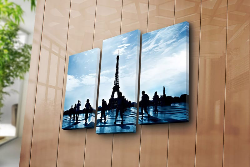 Dekorativ Canvasbilde 3-Deler 45x20 cm - Flerfarget - Interiør - Maleri & posters - Lerretsbilder