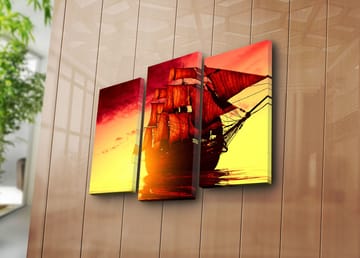 Dekorativ Canvasbilde 3-Deler 45x20 cm - Flerfarget - Interiør - Maleri & posters - Lerretsbilder