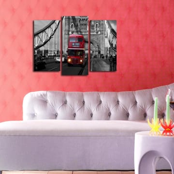 Dekorativ Canvasbilde 3-Deler 45x20 cm - Flerfarget - Interiør - Maleri & posters - Lerretsbilder