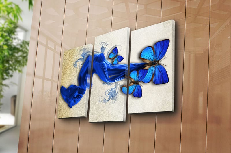 Dekorativ Canvasbilde 3-Deler 45x20 cm - Flerfarget - Interiør - Maleri & posters - Lerretsbilder