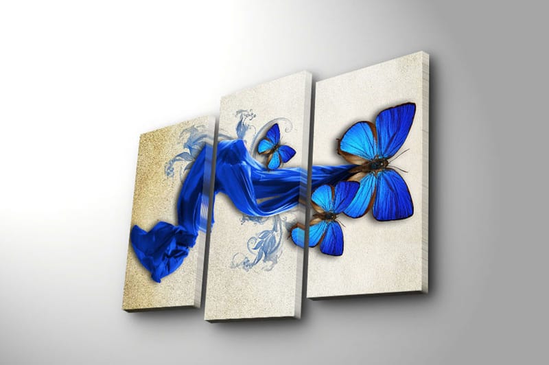 Dekorativ Canvasbilde 3-Deler 45x20 cm - Flerfarget - Interiør - Maleri & posters - Lerretsbilder