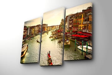 Dekorativ Canvasbilde 3-Deler 45x20 cm - Flerfarget - Interiør - Maleri & posters - Lerretsbilder