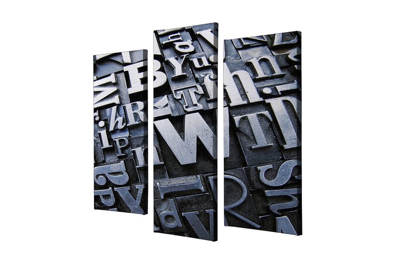 Dekorativ Canvasbilde 3-Deler 45x20 cm, Flerfarget