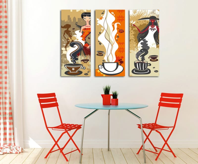 Dekorativ Canvasbilde 3-Deler 45x20 cm, Flerfarget