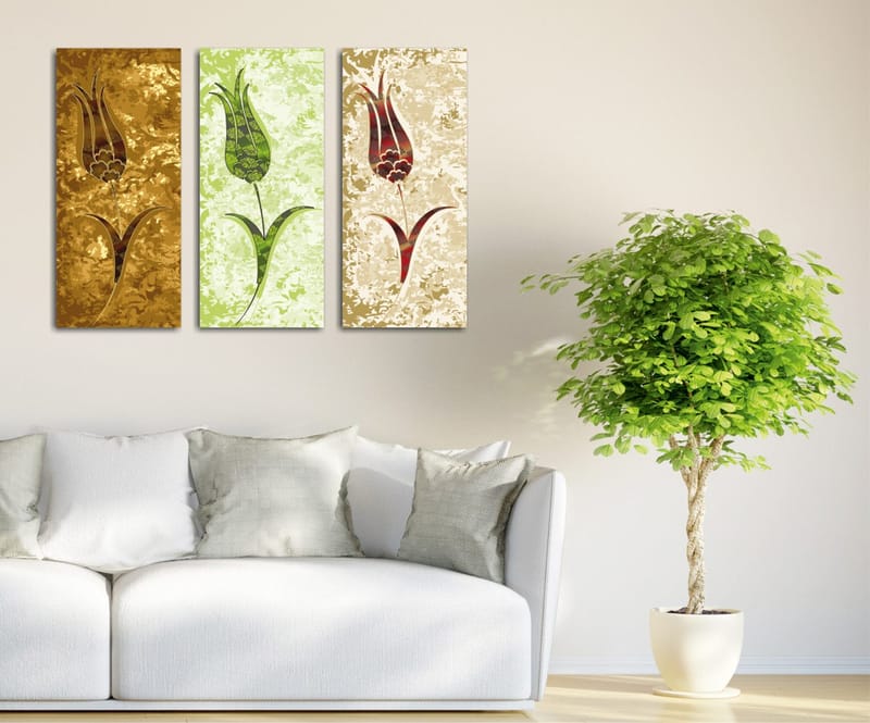 Dekorativ Canvasbilde 3-Deler 45x20 cm, Flerfarget