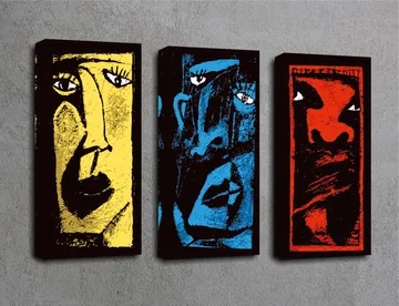 Dekorativ Canvasbilde 3-Deler 45x20 cm - Flerfarget - Interiør - Maleri & posters - Lerretsbilder