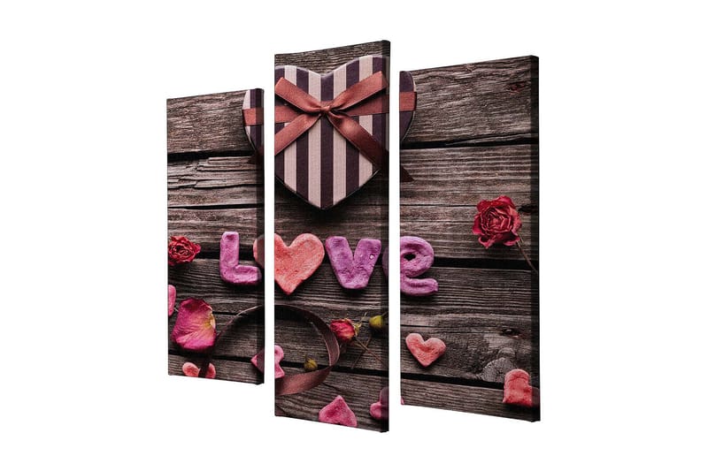 Dekorativ Canvasbilde 3-Deler 45x20 cm, Flerfarget