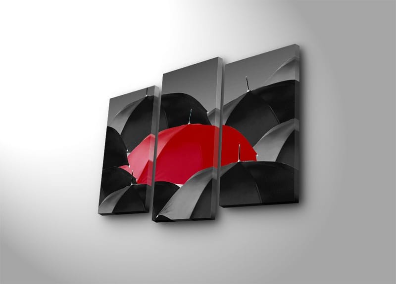 Dekorativ Canvasbilde 3-Deler 45x20 cm, Flerfarget