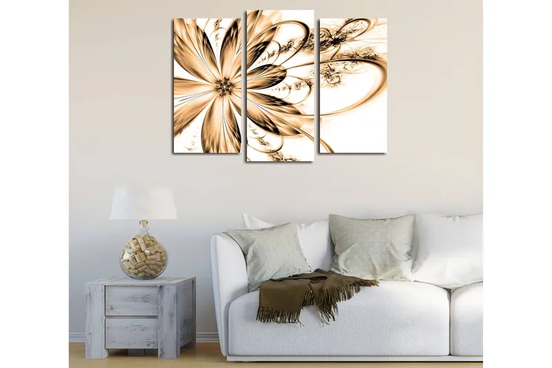 Dekorativ Canvasbilde 3-Deler 45x20 cm, Flerfarget