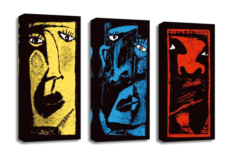 Dekorativ Canvasbilde 3-Deler 45x20 cm - Flerfarget - Interiør - Maleri & posters - Lerretsbilder