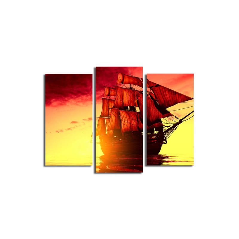 Dekorativ Canvasbilde 3-Deler 45x20 cm, Flerfarget