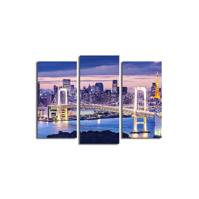 Dekorativ Canvasbilde 3-Deler 45x20 cm, Flerfarget