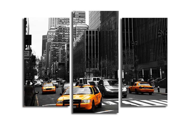 Dekorativ Canvasbilde 3-Deler 45x20 cm, Flerfarget