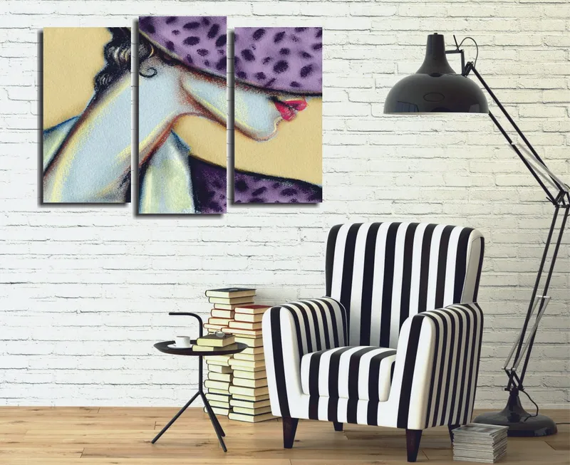 Dekorativ Canvasbilde 3-Deler 45x20 cm, Flerfarget