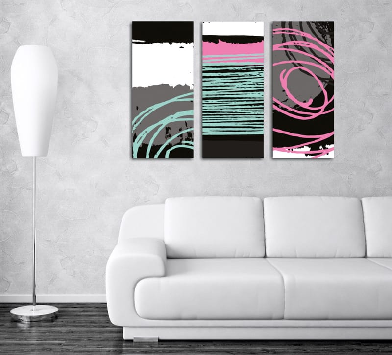 Dekorativ Canvasbilde 3-Deler 45x20 cm, Flerfarget