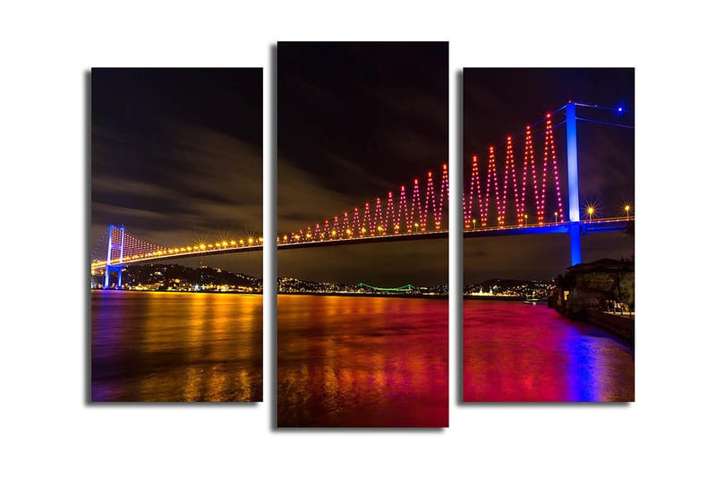 Dekorativ Canvasbilde 3-Deler 45x20 cm, Flerfarget