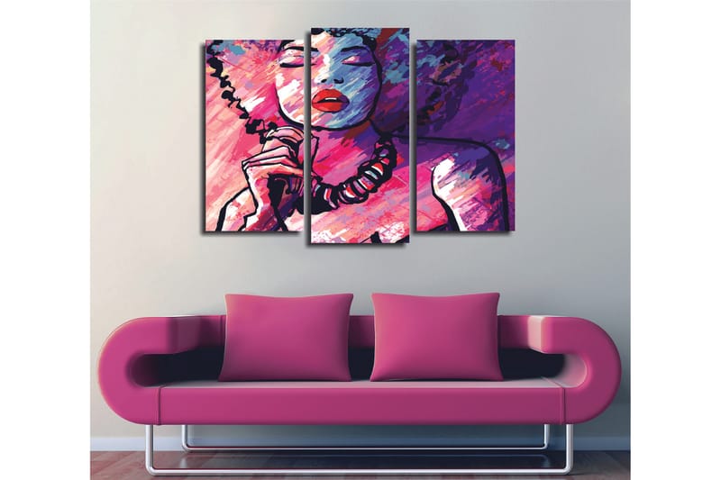 Dekorativ Canvasbilde 3-Deler 45x20 cm, Flerfarget