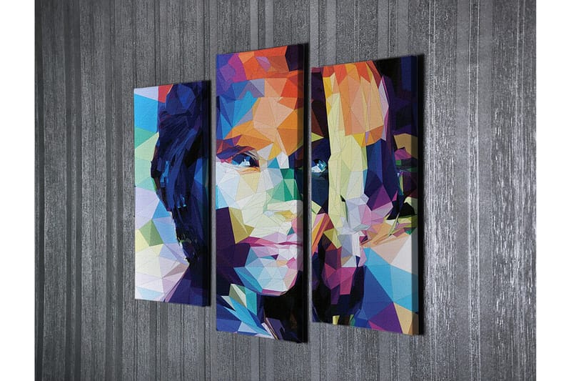 Dekorativ Canvasbilde 3-Deler 45x20 cm - Flerfarget - Interiør - Maleri & posters - Lerretsbilder