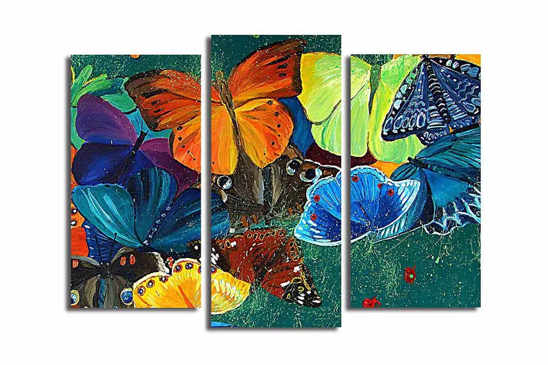 Dekorativ Canvasbilde 3-Deler 45x20 cm, Flerfarget