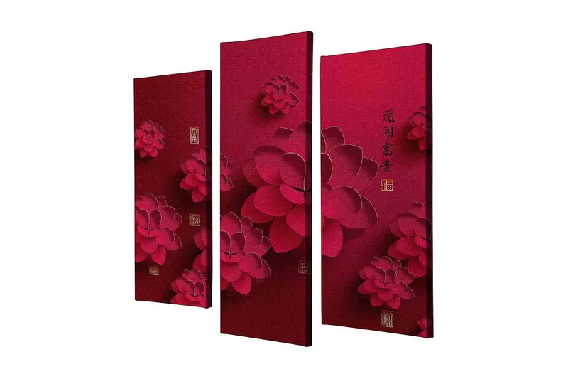 Dekorativ Canvasbilde 3-Deler 45x20 cm, Flerfarget