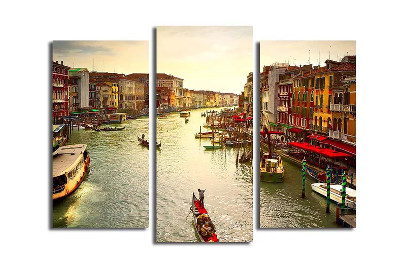 Dekorativ Canvasbilde 3-Deler 45x20 cm, Flerfarget