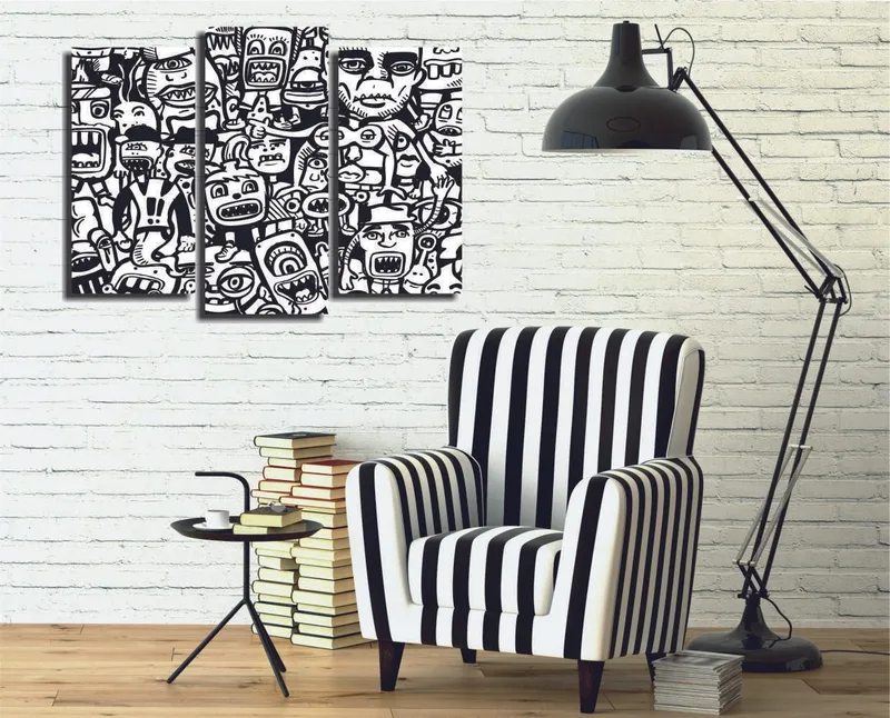 Dekorativ Canvasbilde 3-Deler 45x20 cm, Flerfarget