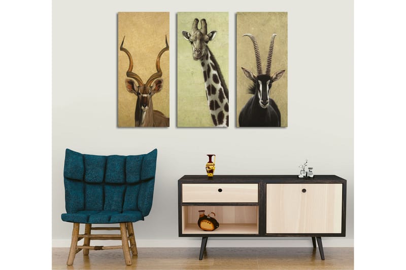 Dekorativ Canvasbilde 3 Deler - Flerfarget - Interiør - Maleri & posters - Lerretsbilder