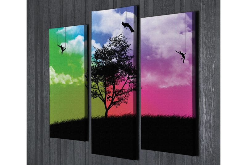 Dekorativ Canvasbilde 3 Deler - Flerfarget - Interiør - Maleri & posters - Lerretsbilder