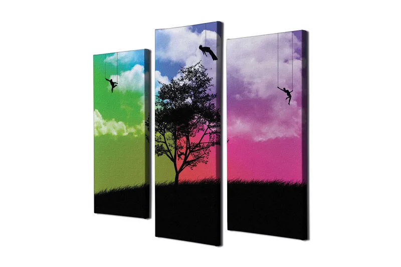 Dekorativ Canvasbilde 3 Deler - Flerfarget - Interiør - Maleri & posters - Lerretsbilder