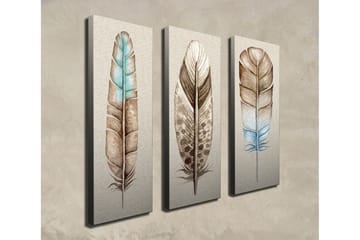 Dekorativ Canvasbilde 3 Deler - Flerfarget - Interiør - Maleri & posters - Lerretsbilder