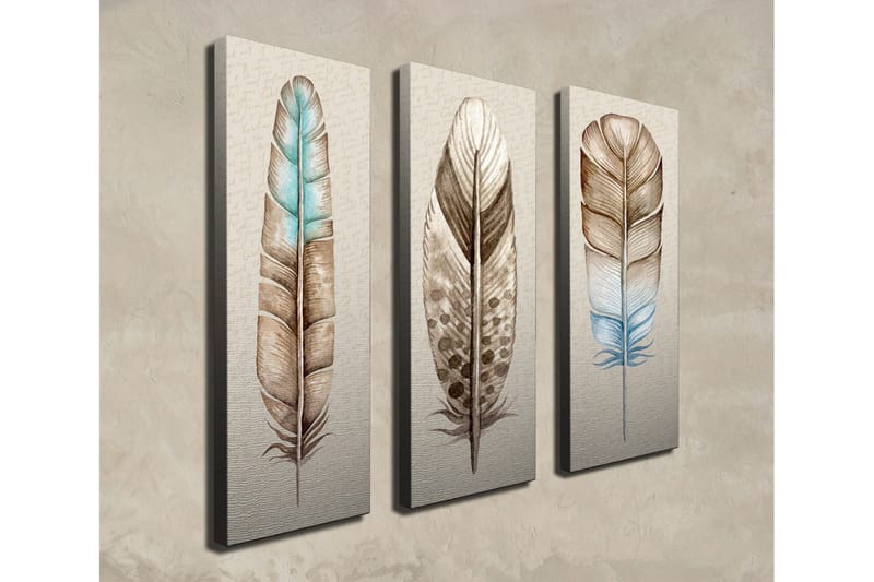 Dekorativ Canvasbilde 3 Deler - Flerfarget - Interiør - Maleri & posters - Lerretsbilder